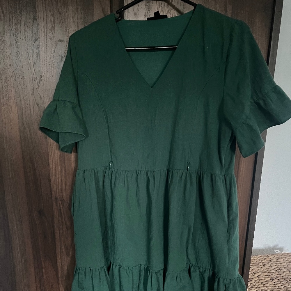 Nursing Queen Dark Green Midi Dress